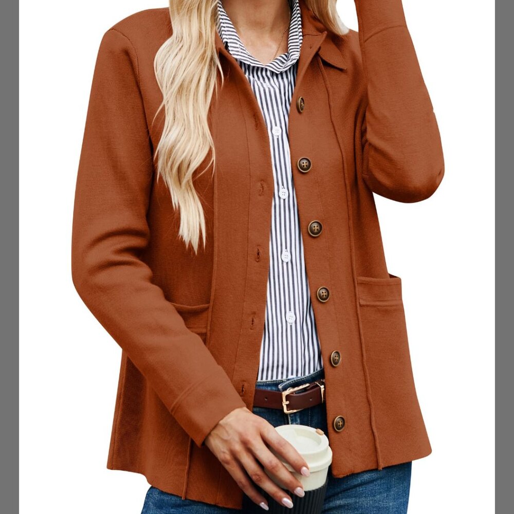 Button down top, Cardigan, Sweaters, Long Sleeve Open cardigan, transitional top